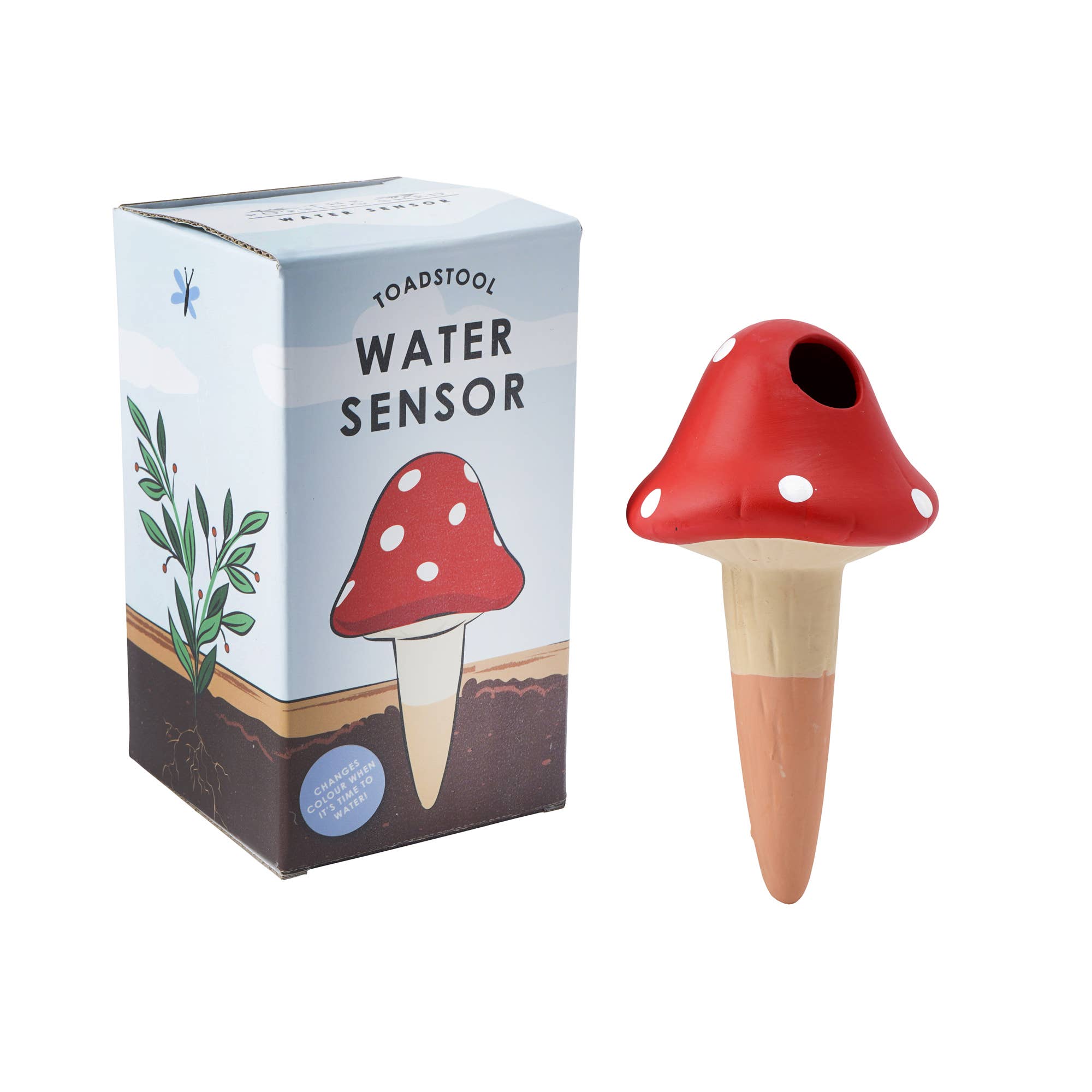 Mushroom Water Feeder - Painted Terracotta