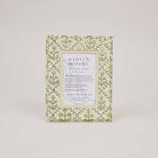 Paper Mirchi Block Printed Picture Frame | Floral Lattice Buttercream, 4x6in