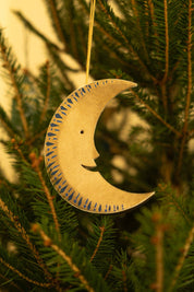 Golden Man on the Moon Screen-Printed Board Decoration