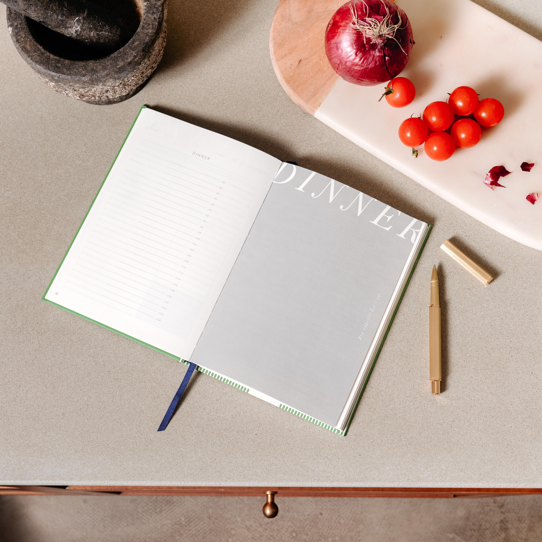 Hanging Fruits Recipe Journal for recording your favourite recipes, by Papier UK