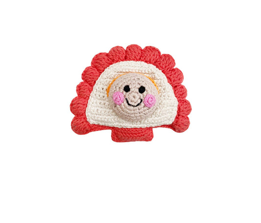 Crochet Baby Toy Scallop rattle