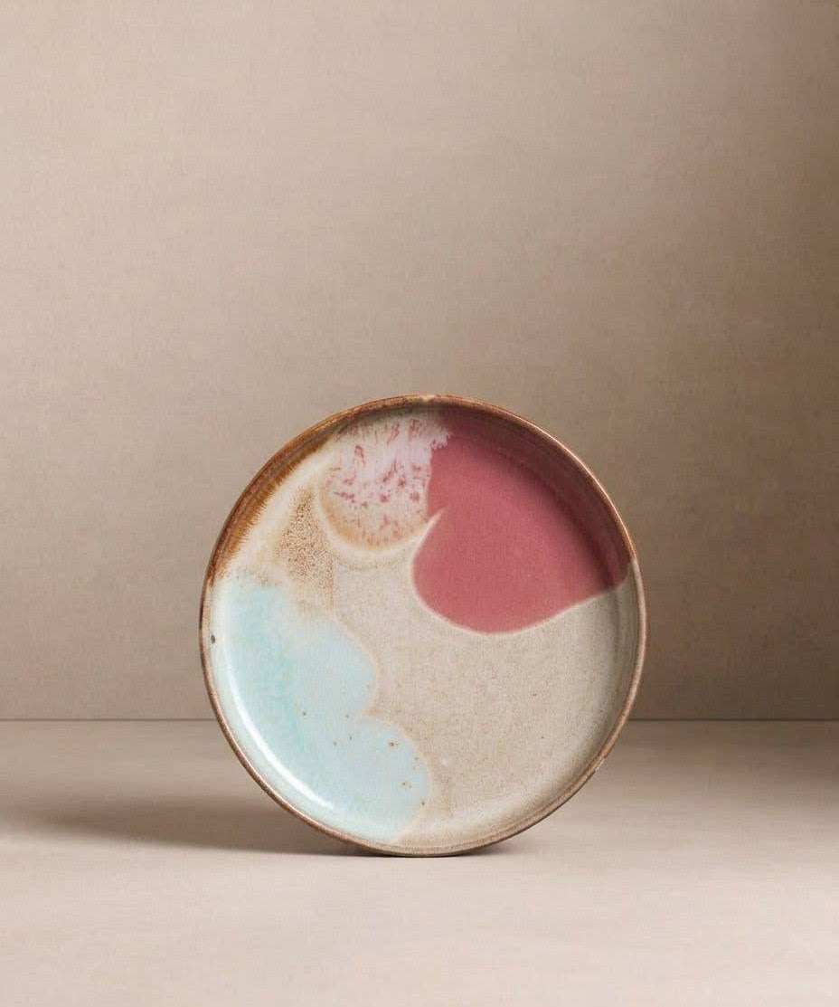 Melting Ice Cream stoneware bread plate, further view