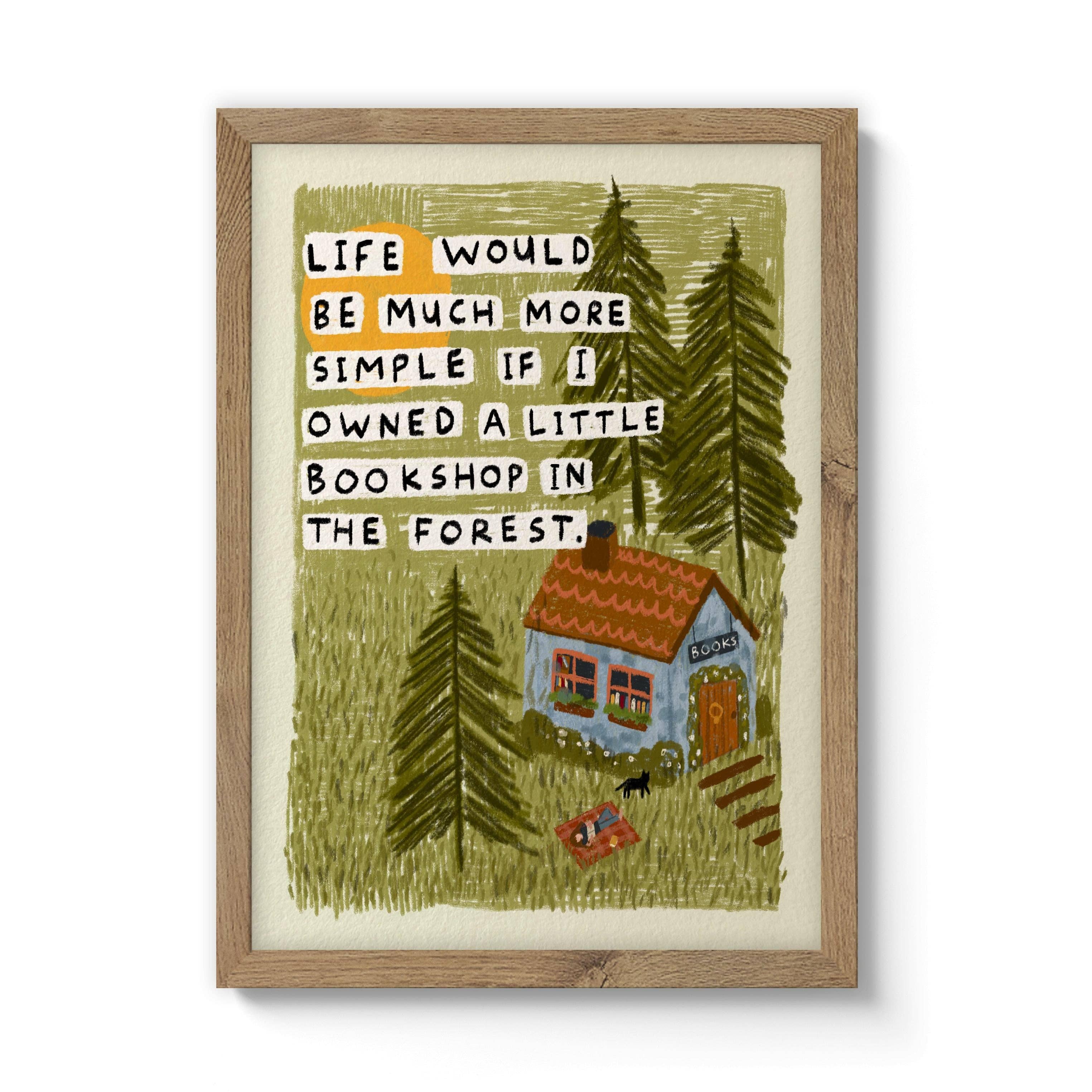 Bookshop in the Forest Art Print