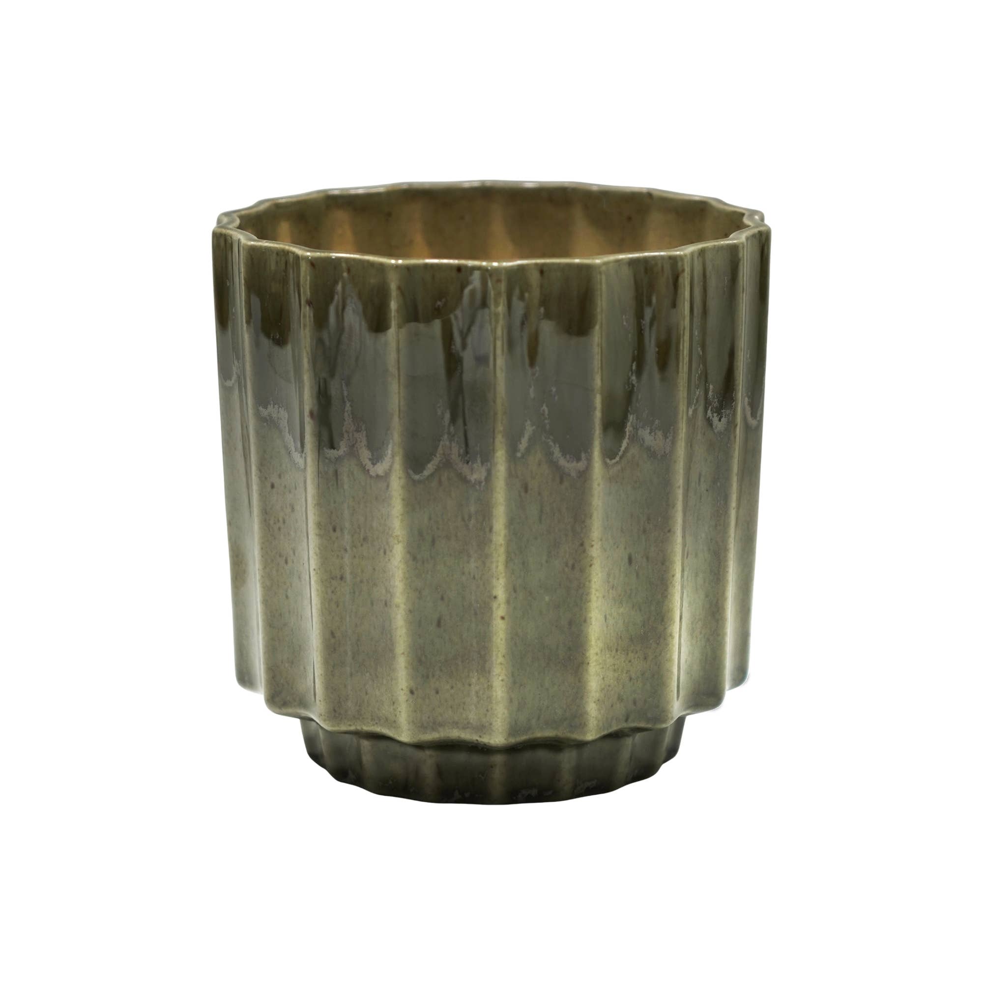 Lugano Scalloped Reactive Glaze Planter 16cm