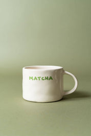 Sisi Matcha mug, handmade white ceramic mug