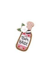 'Team Bride' Pink Bottle Brooch