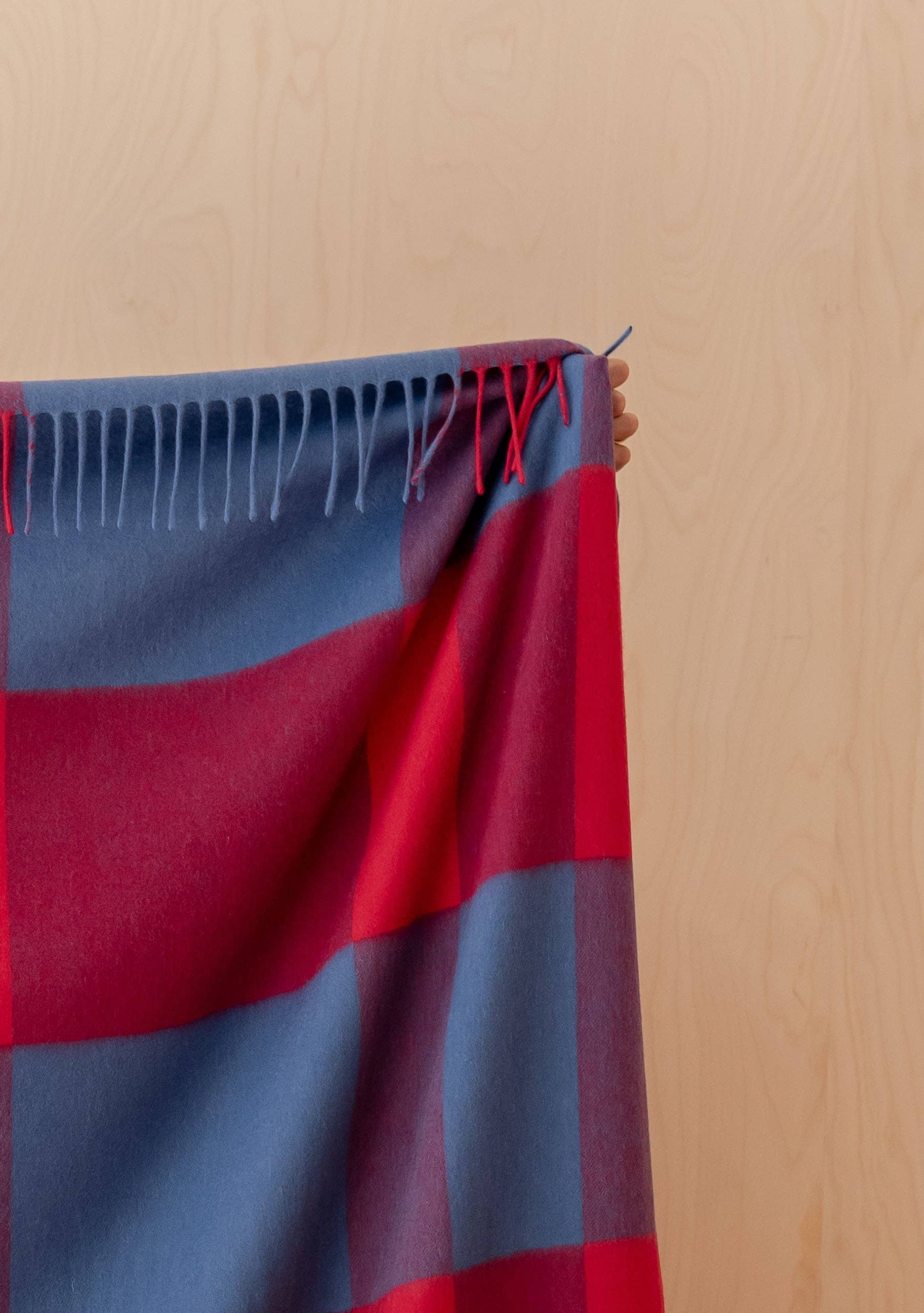 Lambswool Blanket | Red Modern Check