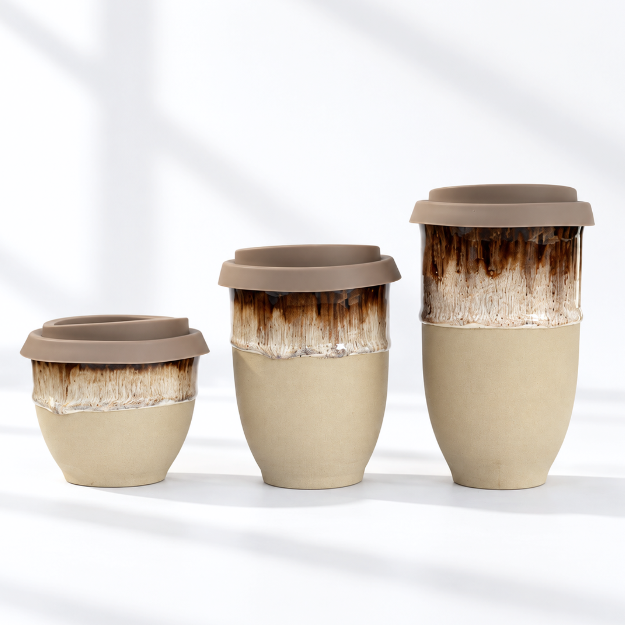 Ceramic flat white cup in Rome, further view