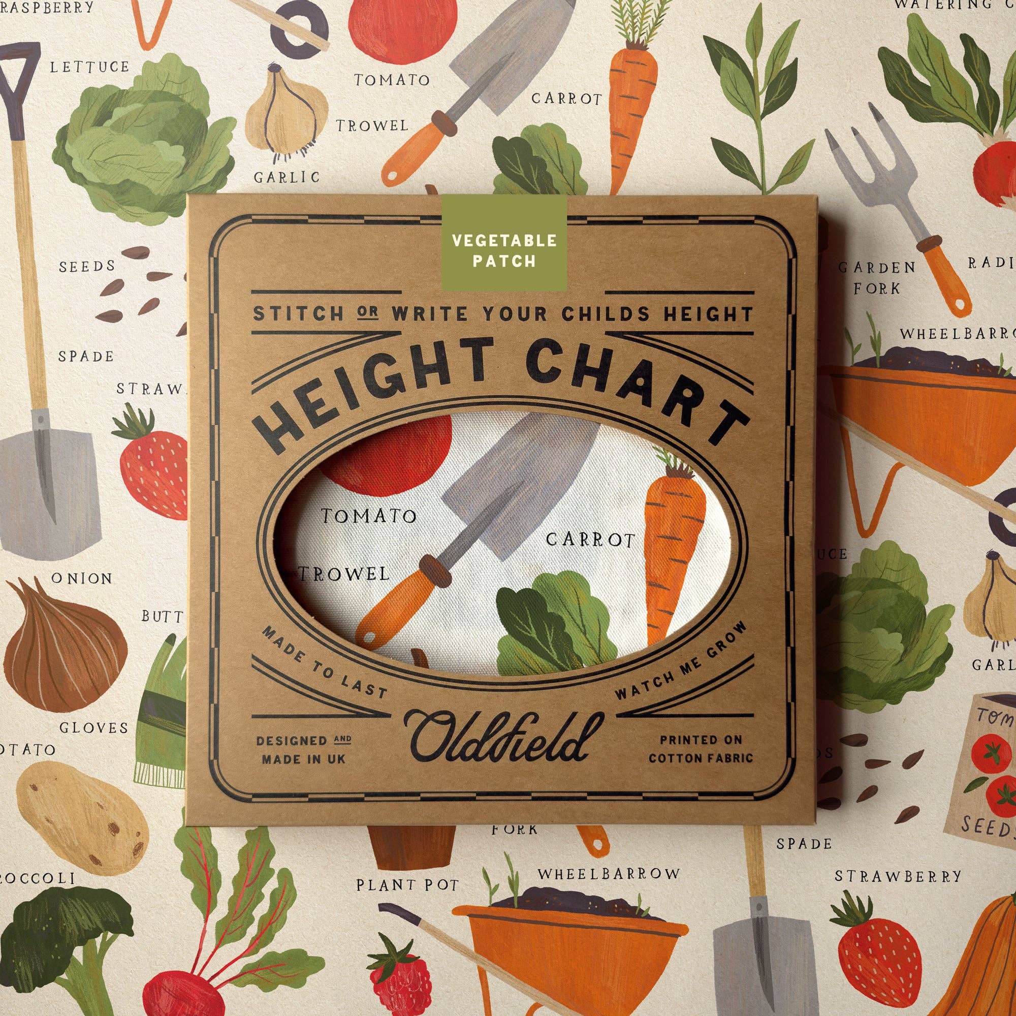 Vegetable Patch Children's Fabric Height Chart