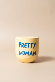 Sisi Pretty Woman mug, handmade ceramic mug with hand placed lettering