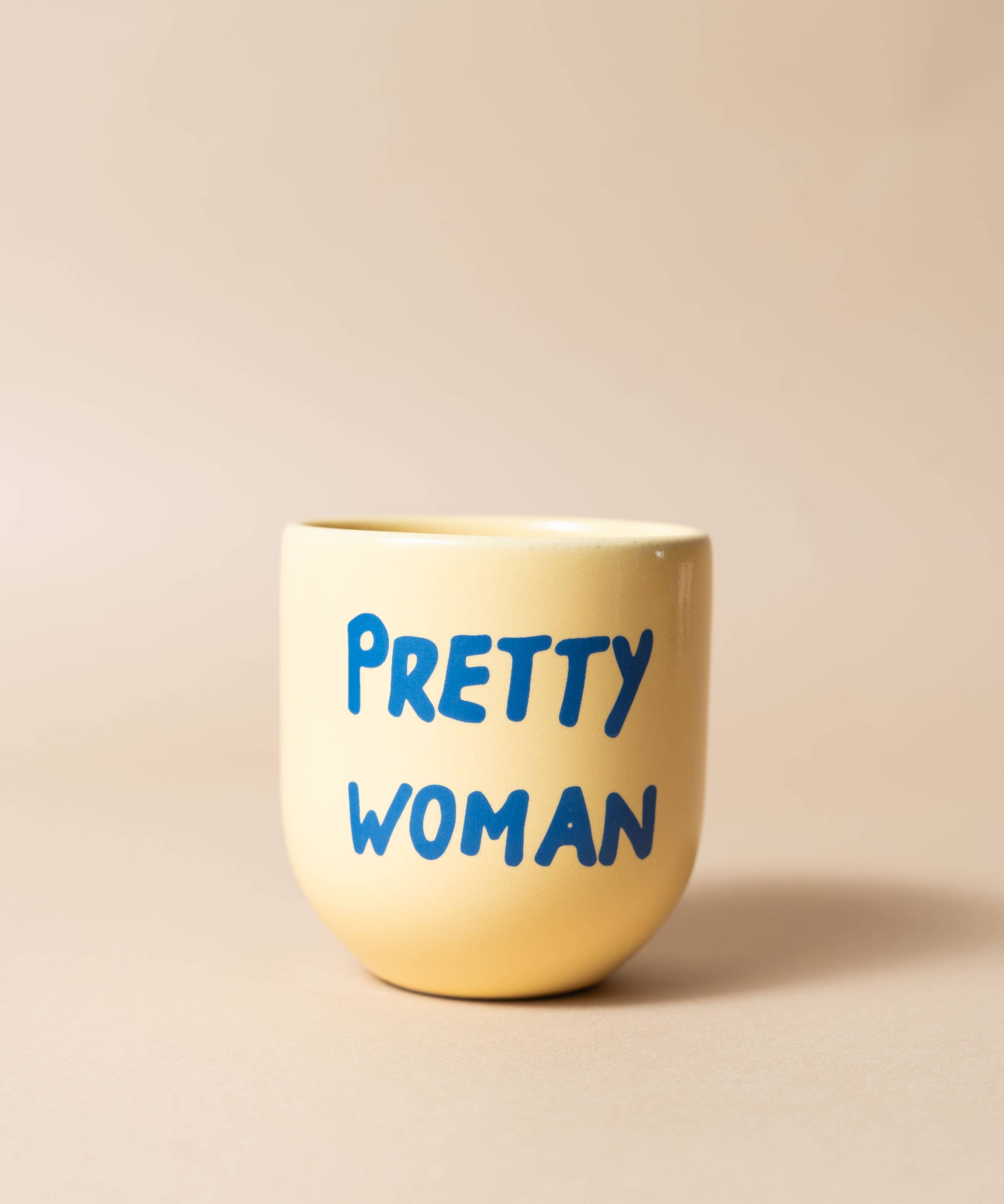 Sisi Pretty Woman mug, handmade ceramic mug with hand placed lettering