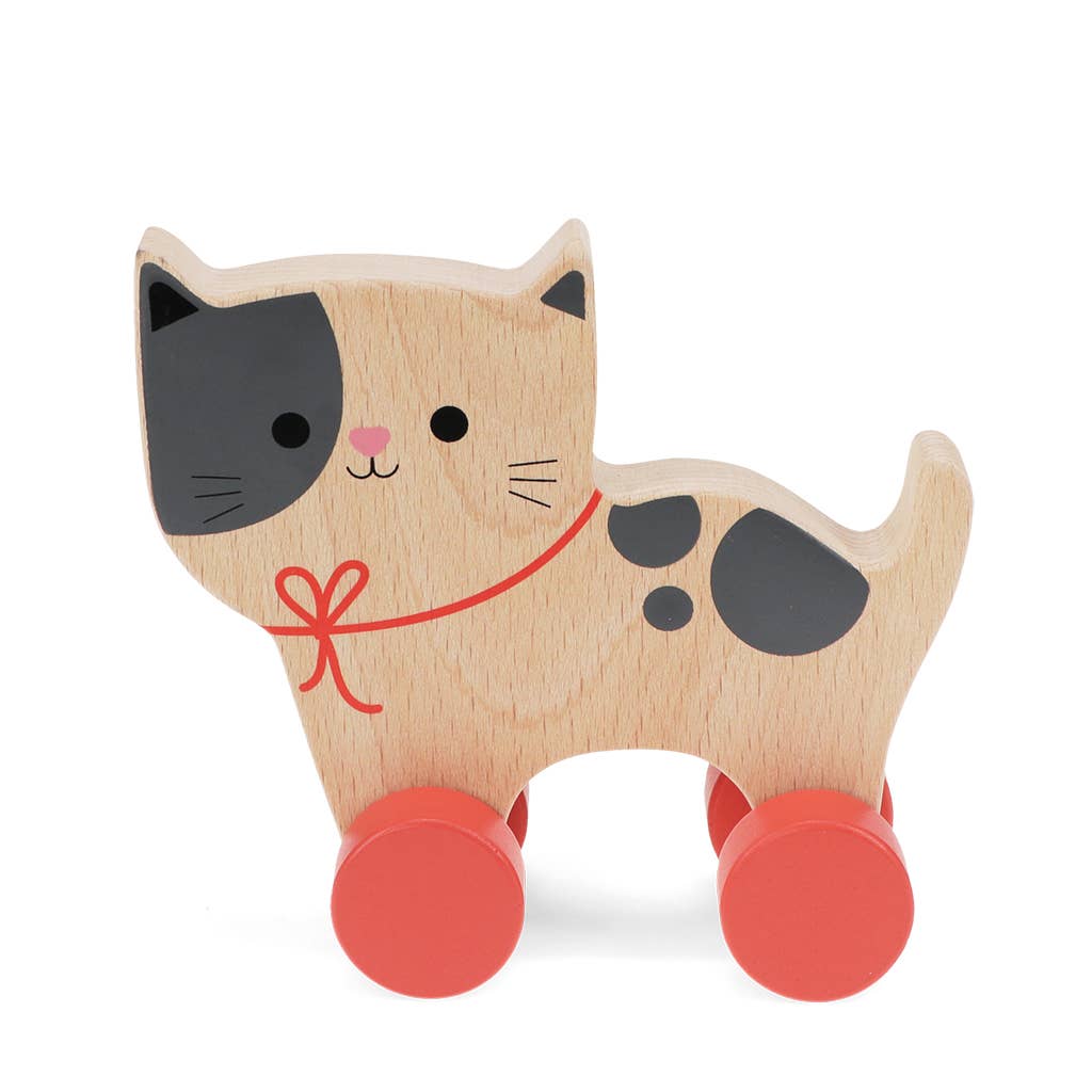 Wooden Push Along Toy | Cat