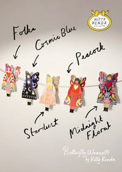 Butterfly Woman Sitting Happy birthday Greeting Card - Midnight Floral