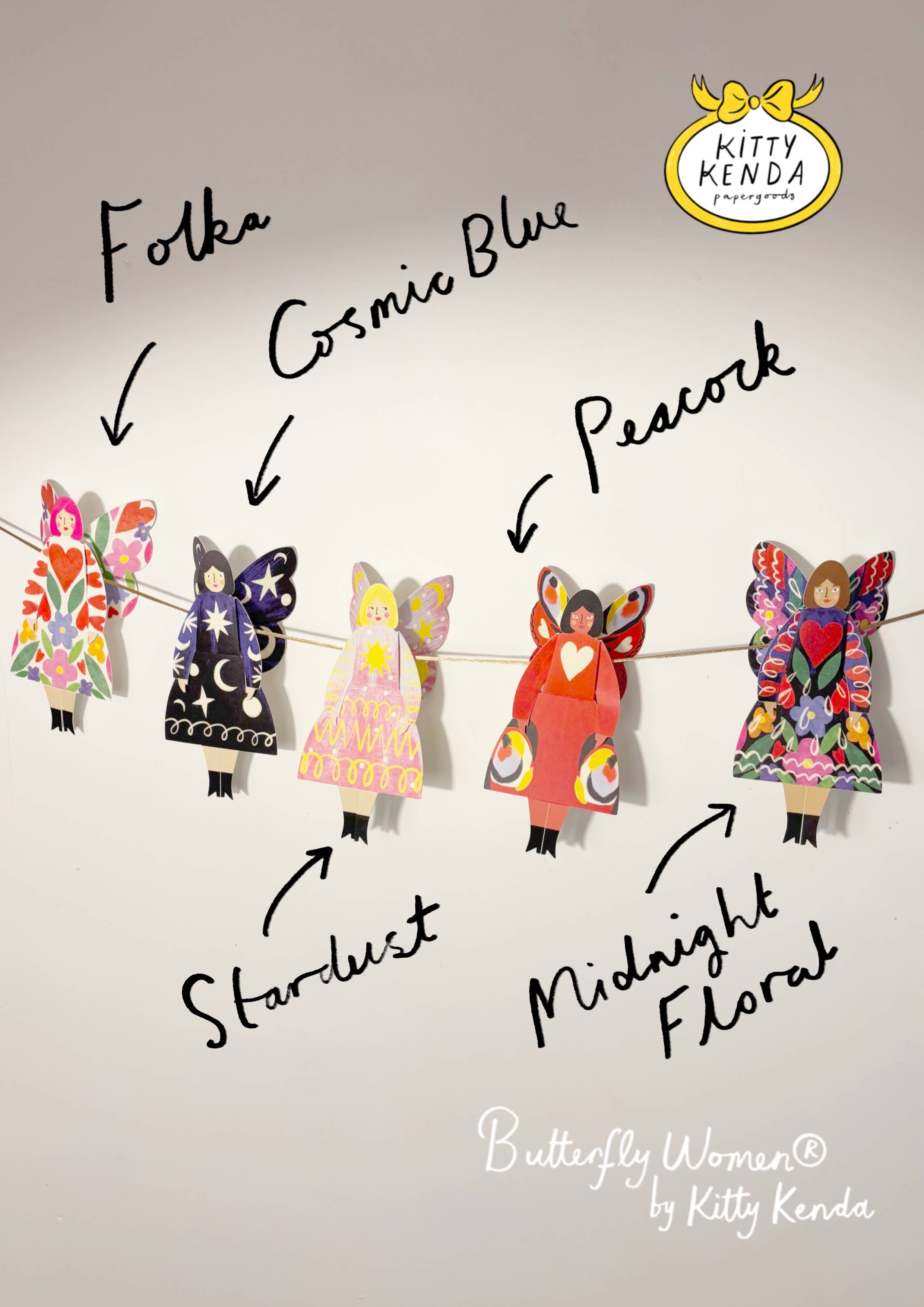 Butterfly Woman Sitting Happy birthday Greeting Card - Midnight Floral