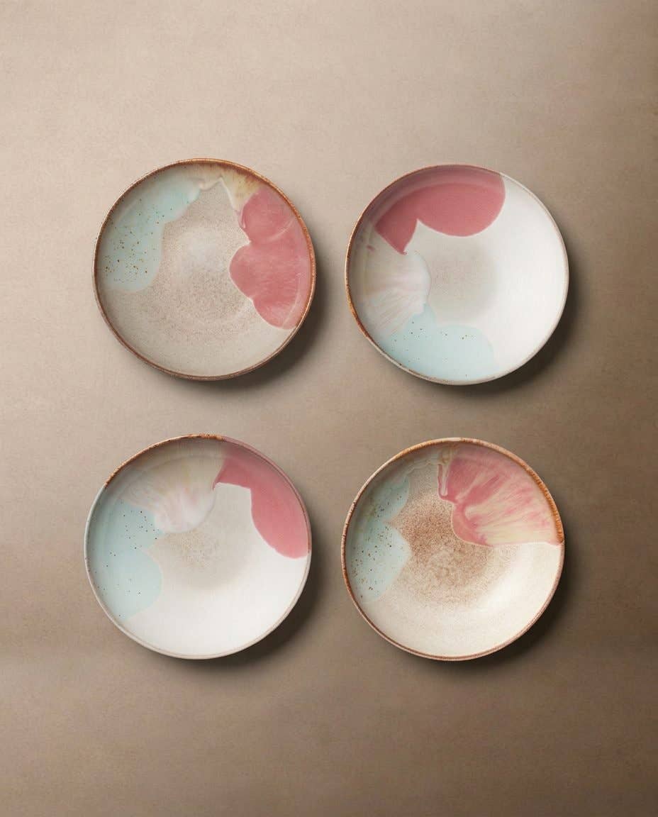 Melting Ice Cream stoneware pasta plate, further view