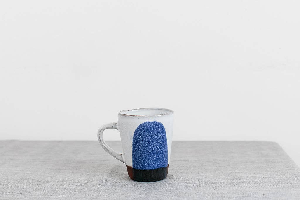 Handmade Contemporary Terracotta Cup Coloured Glaze Splash