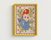 Folk Mermaid Whimsical | Art Print