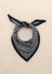 Merino Triangle Scarf | Black Stripe