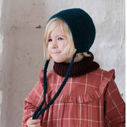 Crochet bonnet by EKA, further view
