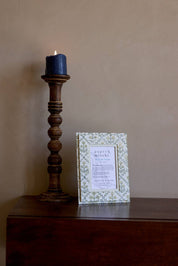 Paper Mirchi Block Printed Picture Frame | Floral Lattice Buttercream, 4x6in