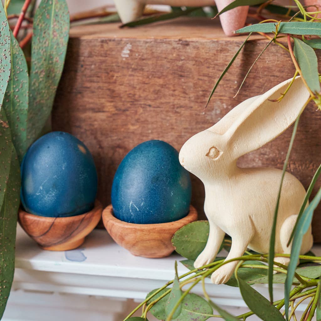Olive Wood Double Egg / Salt and Spice Cup
