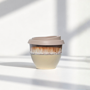 Glaze ceramic flat white cup, 6oz, in Rome