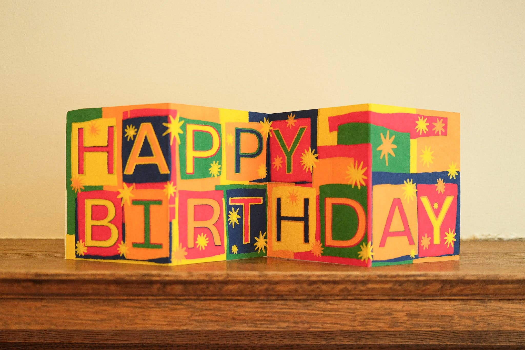 Happy Birthday Concertina Greeting Card