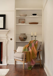 Recycled Wool Blanket in Green Bold Check