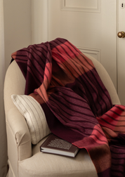 Lambswool Blanket in Pink Pop Stripe