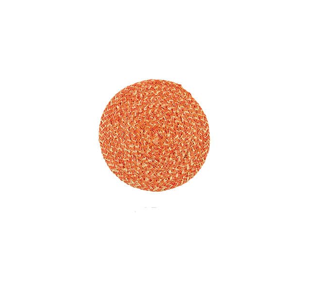 Tangerine and natural jute coasters by British Colour Standard, further view