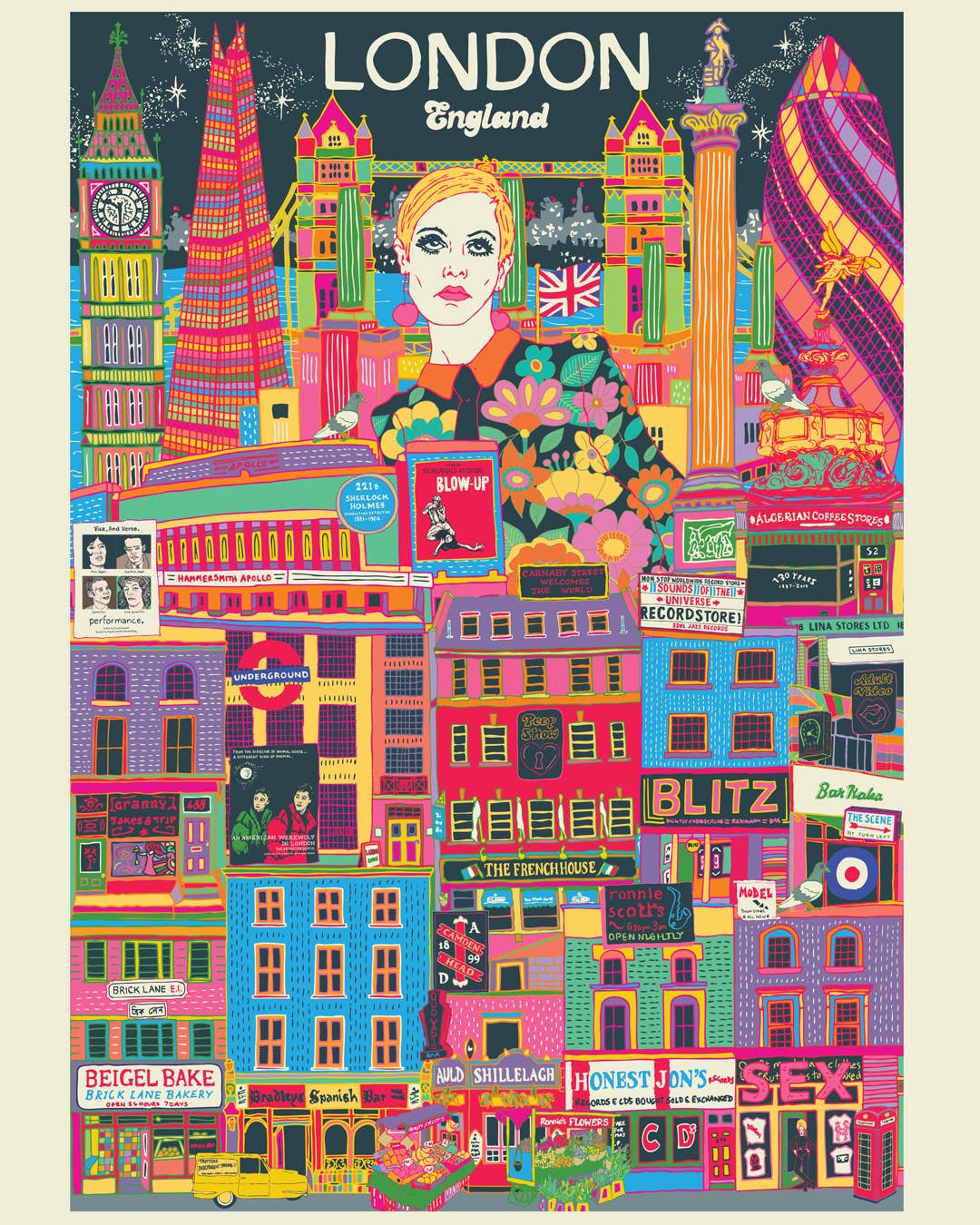 London England Travel Print A3