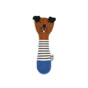 Cotton Knit Baby Rattle Toy | Blue Dog