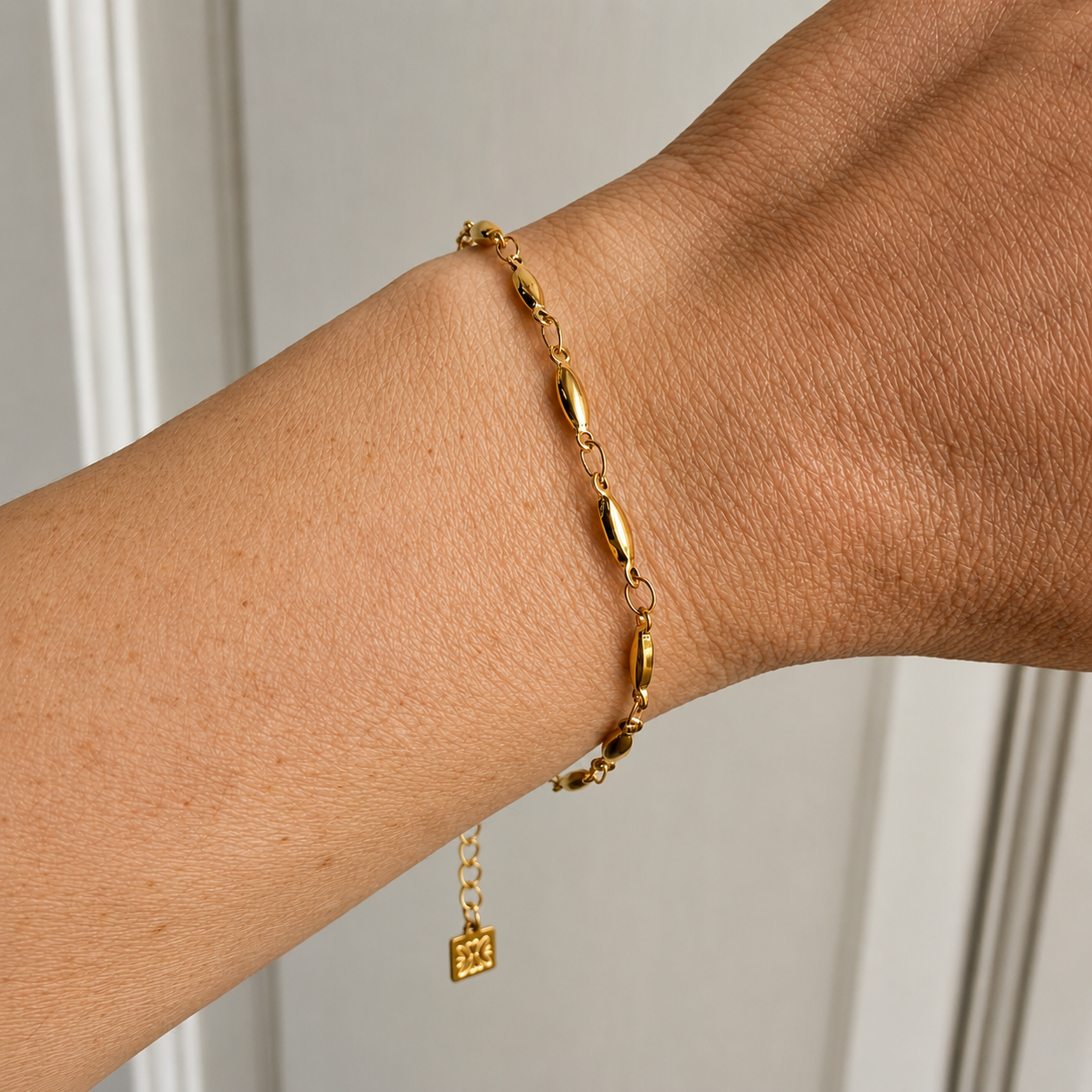 Everyday Gold Barley Bracelet by Little Nell, further view