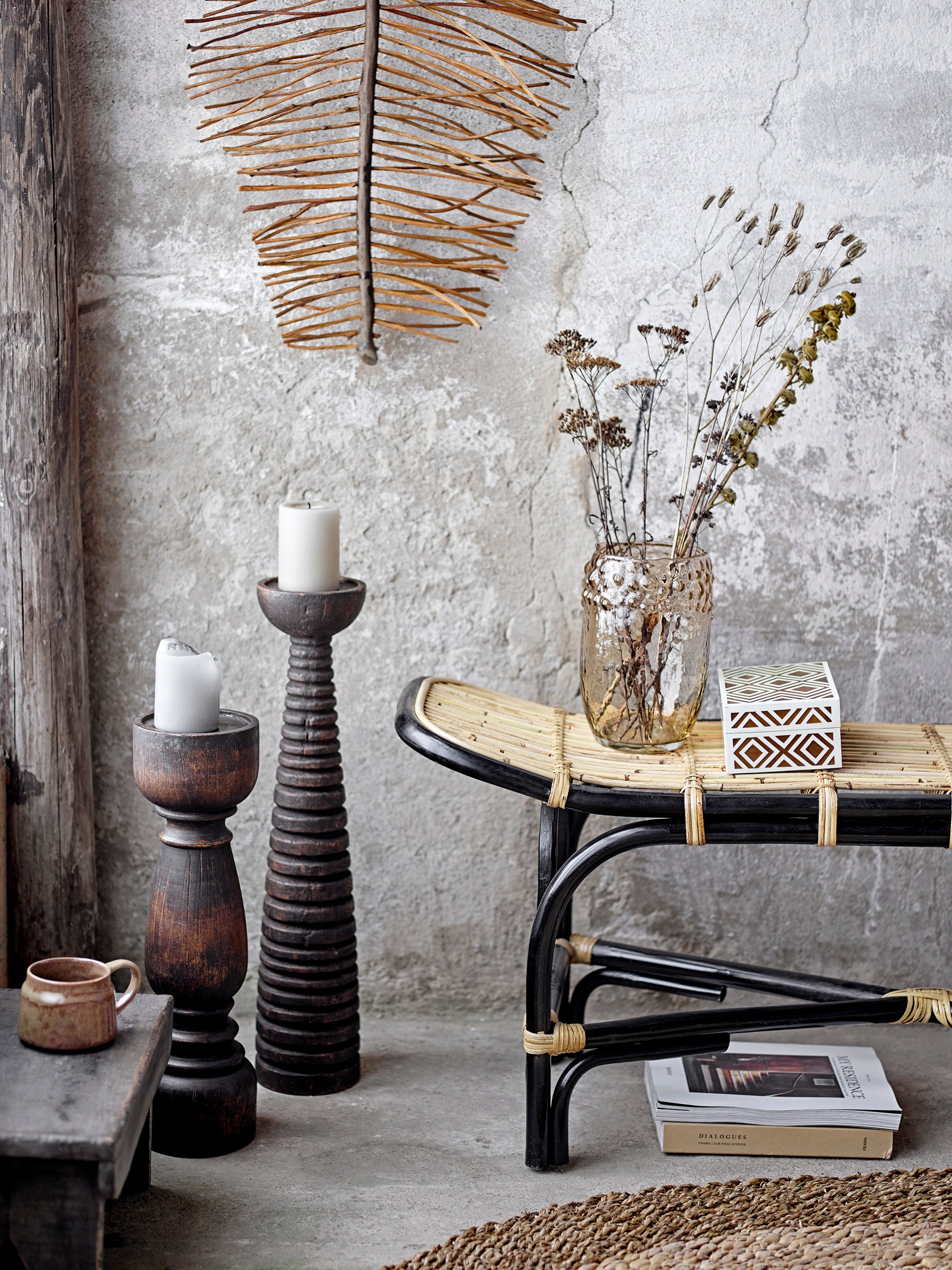 Theron Pedestal Candle Holder in Mango Wood
