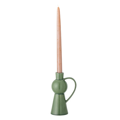 Fija Stoneware Candle Holder in Green