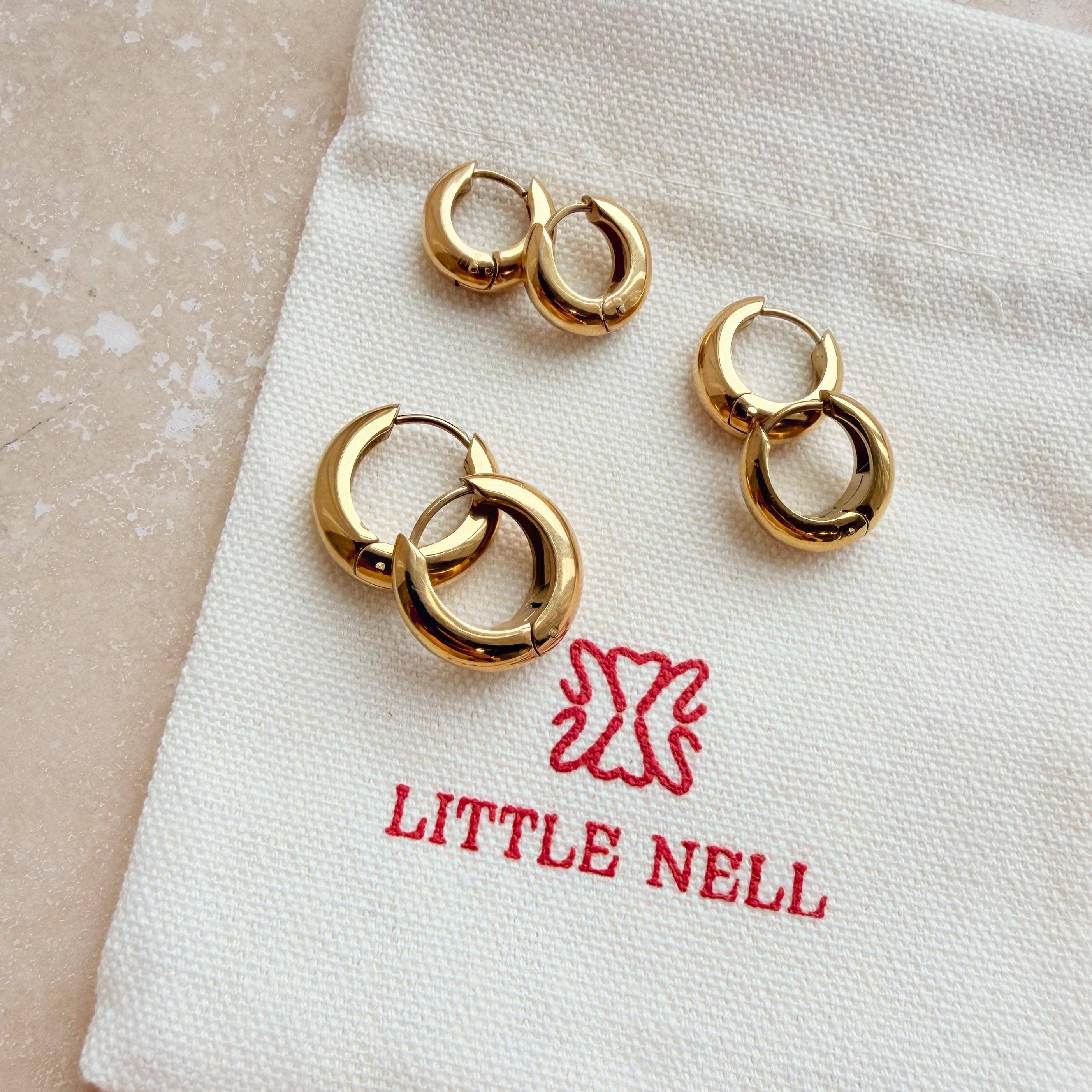 Everyday Gold Chunky Hoops by Little Nell, further view