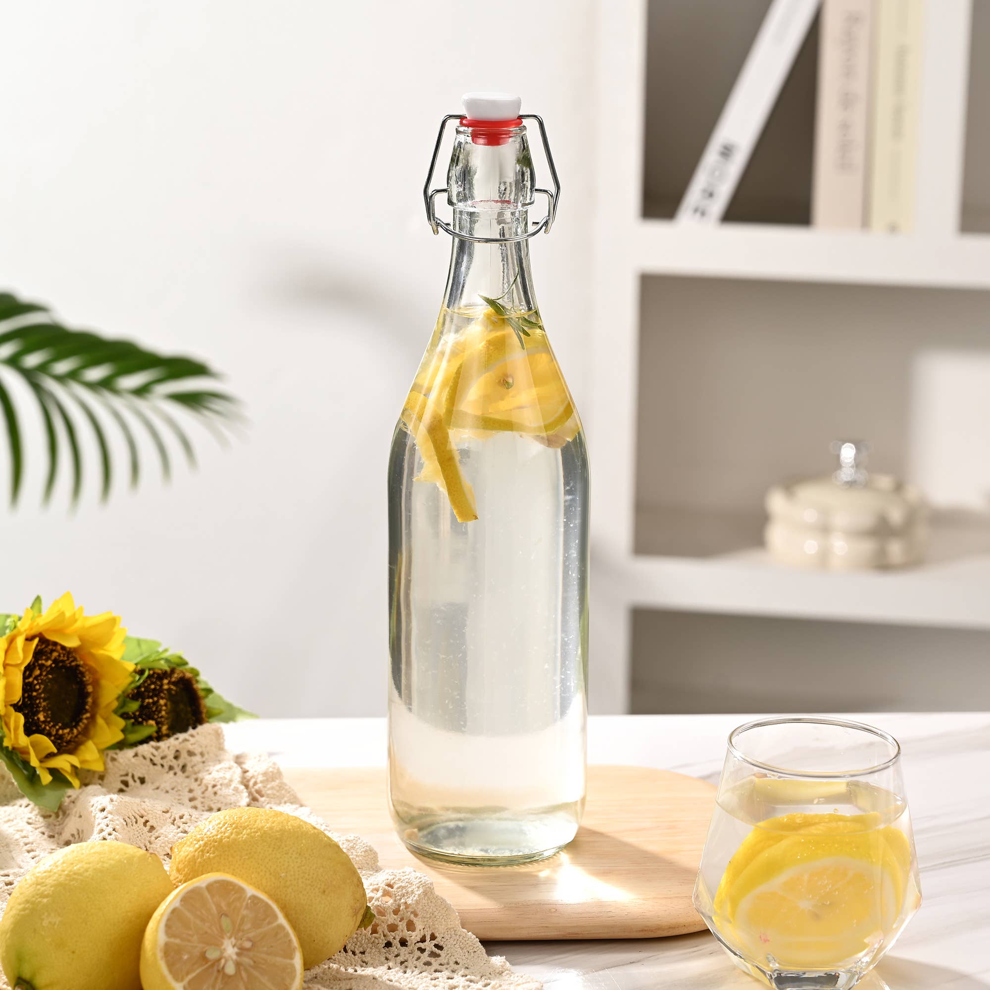 Flip Top Glass Bottle | 1 Litre