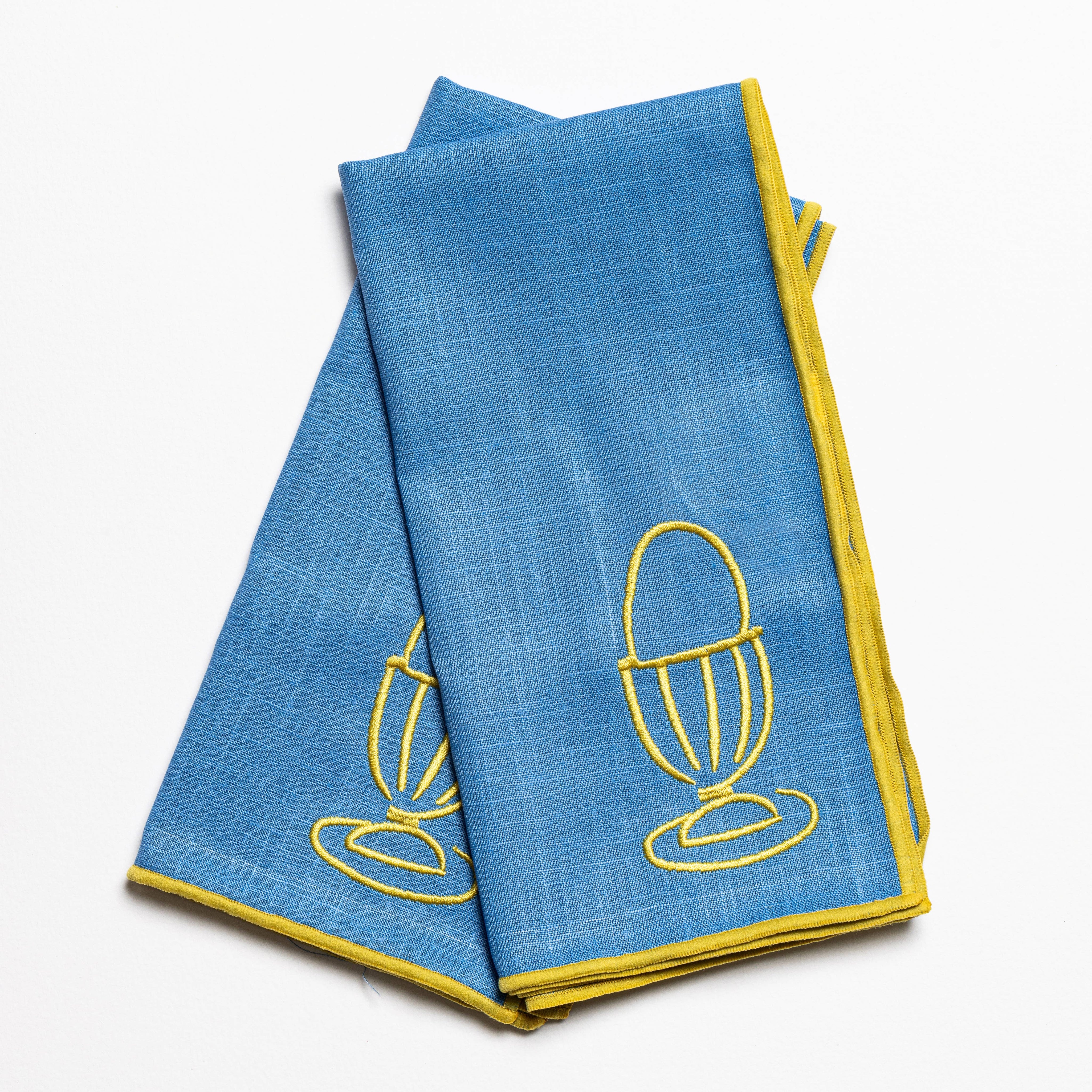 Set of two blue linen blend napkins from The Every Space