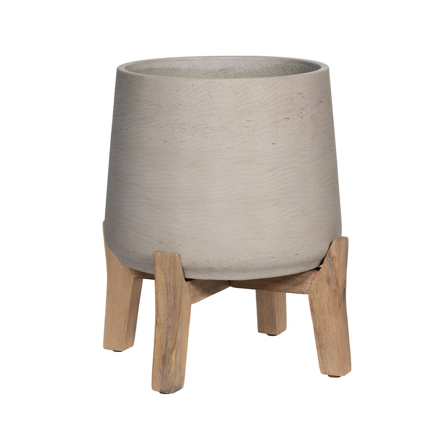Planter Round Patt XL (Feet Low) Grey Washed Ø28cm x H29cm