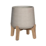 Planter Round Patt XL (Feet Low) Grey Washed Ø28cm x H29cm