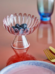 Nalu Pedestal Bowl | Rose,Glass