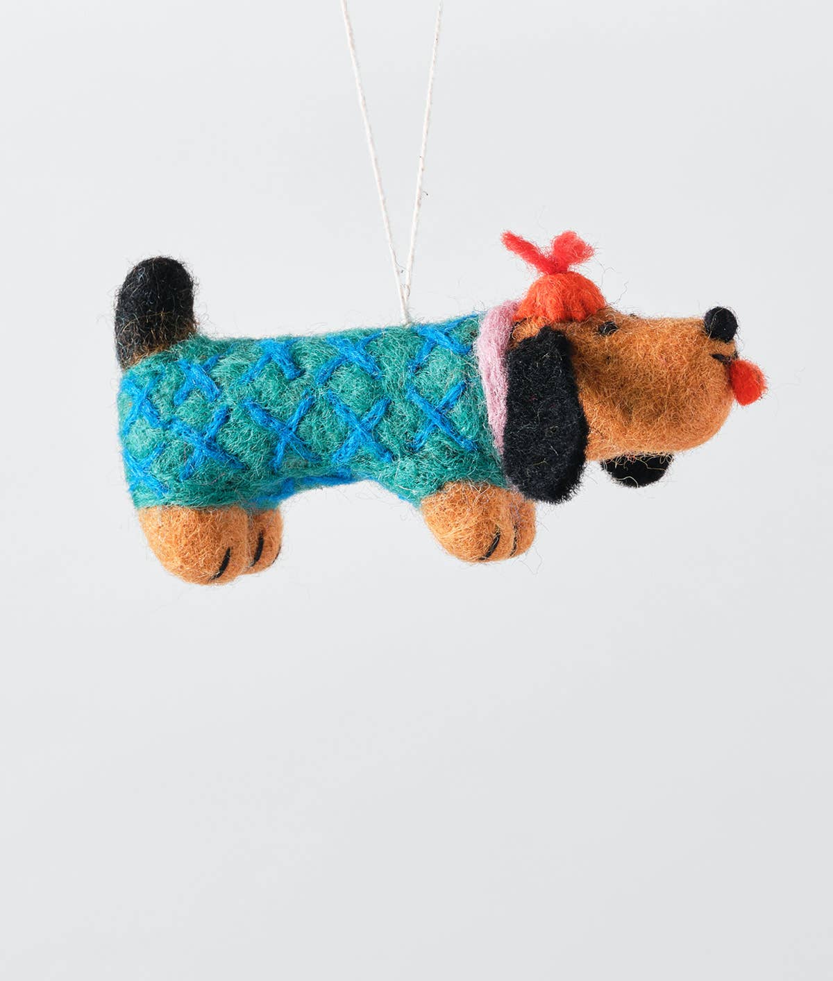Wiener Sausage Dog Hanging Felt Ornament
