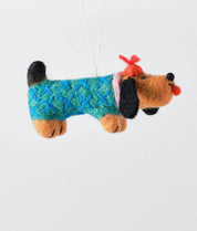 Wiener Sausage Dog Hanging Felt Ornament