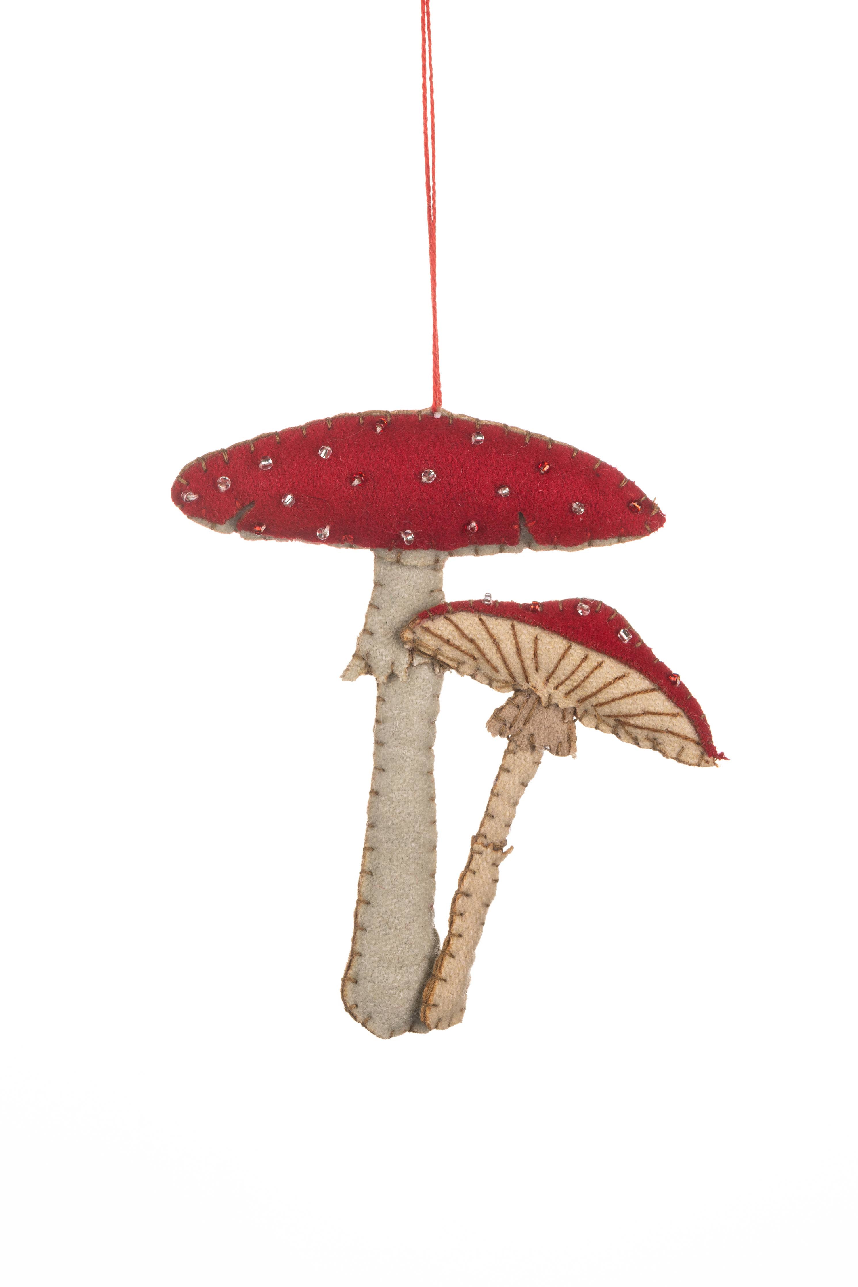 Red Topped Toadstools Hanging Decoration