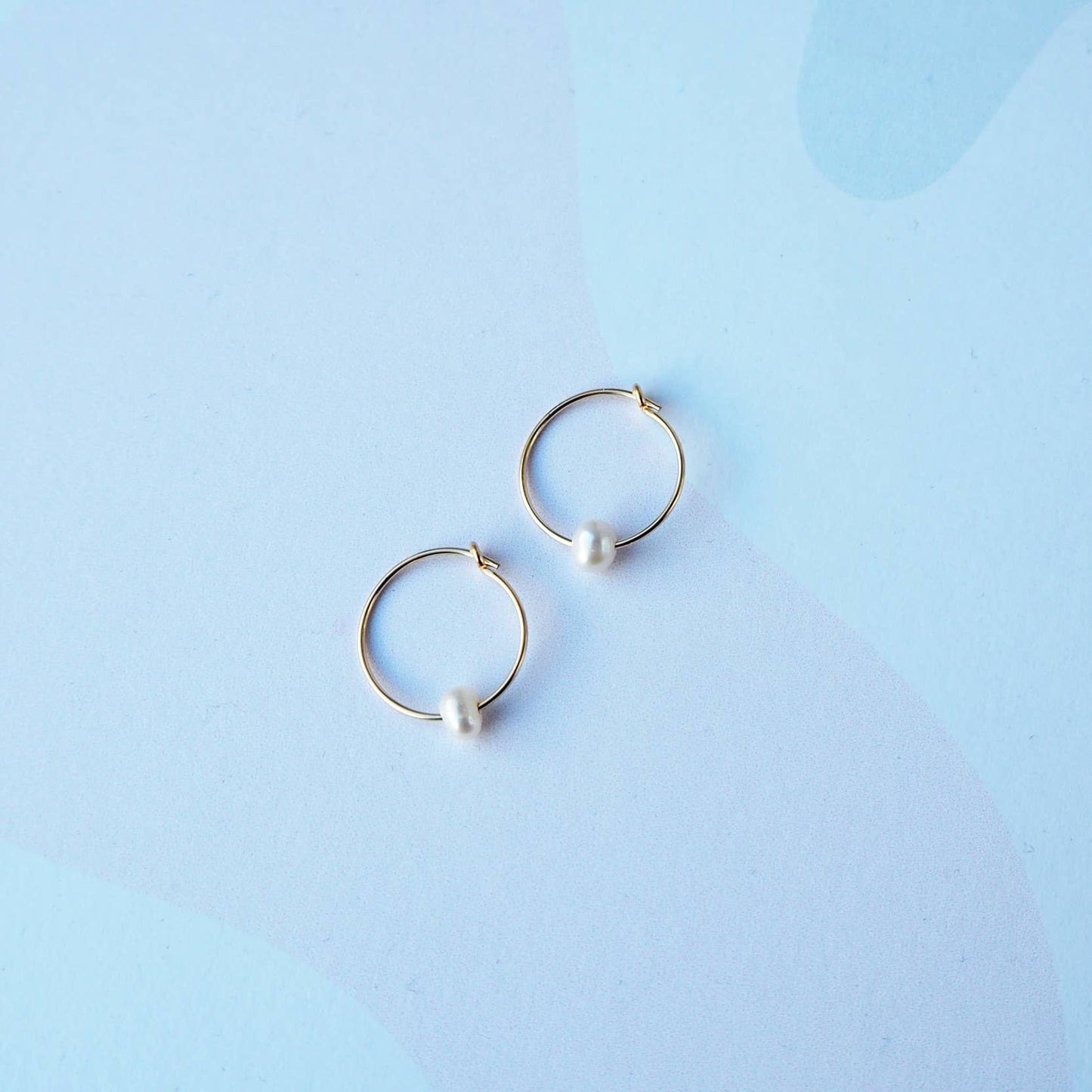 Flora Pearl Hoop Earrings