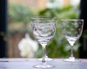 A Pair of Crystal Wine Glasses | Fern Design