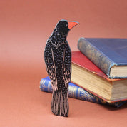 Rook in a Book Bookmark | Black Leather