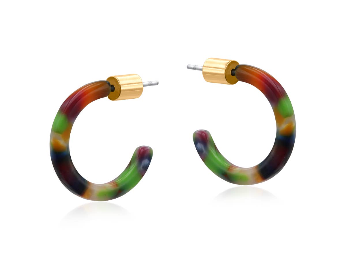 Erato Petite Hoop Resin Earrings