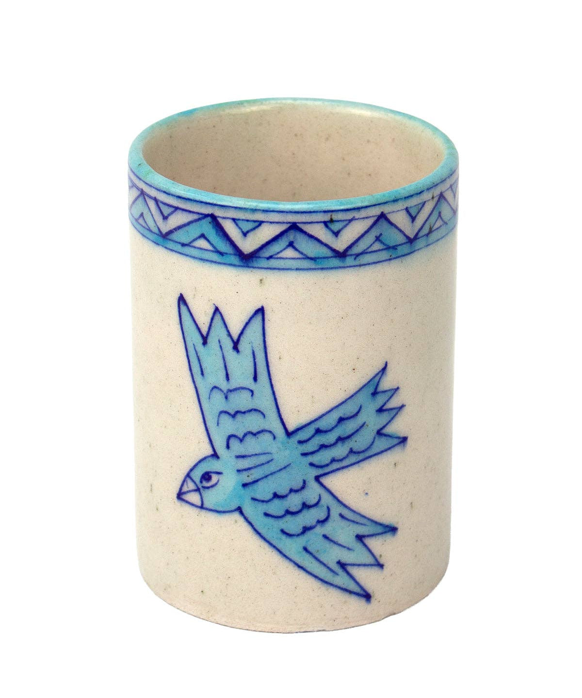 Blue Bird toothbrush holder, further view