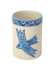 Blue Bird toothbrush holder, further view